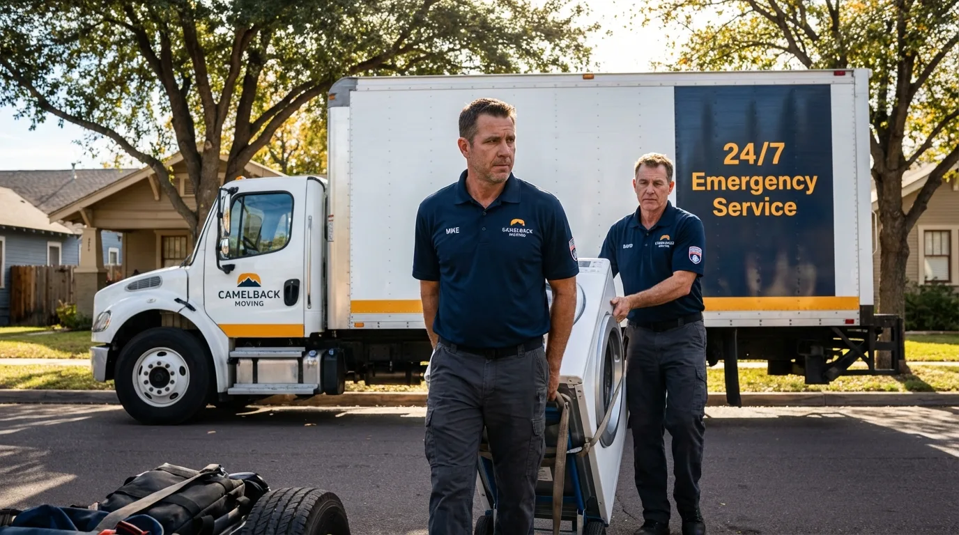 CamelBack Moving crew loading furniture in La Joya, TX