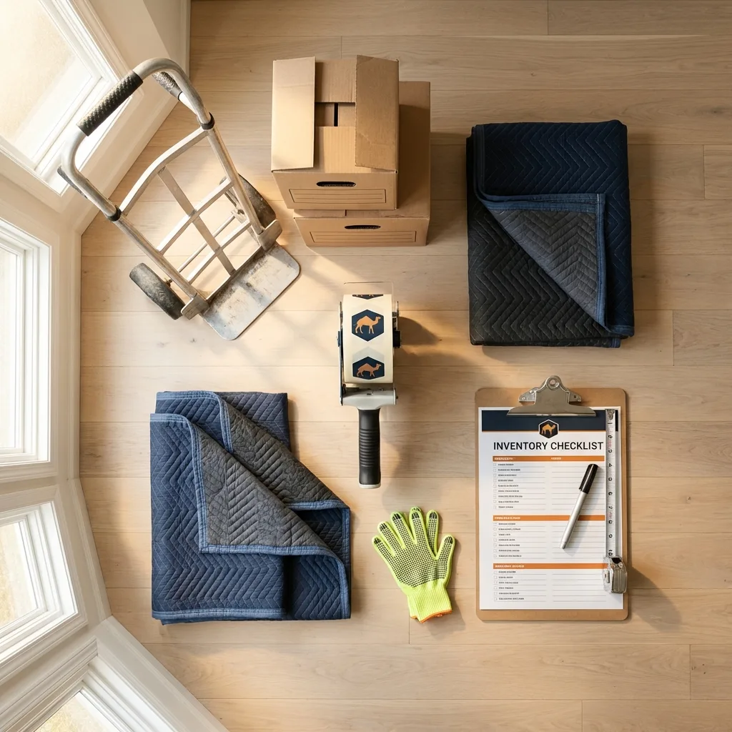 Professional moving supplies and packing materials layout for La Joya residential relocations