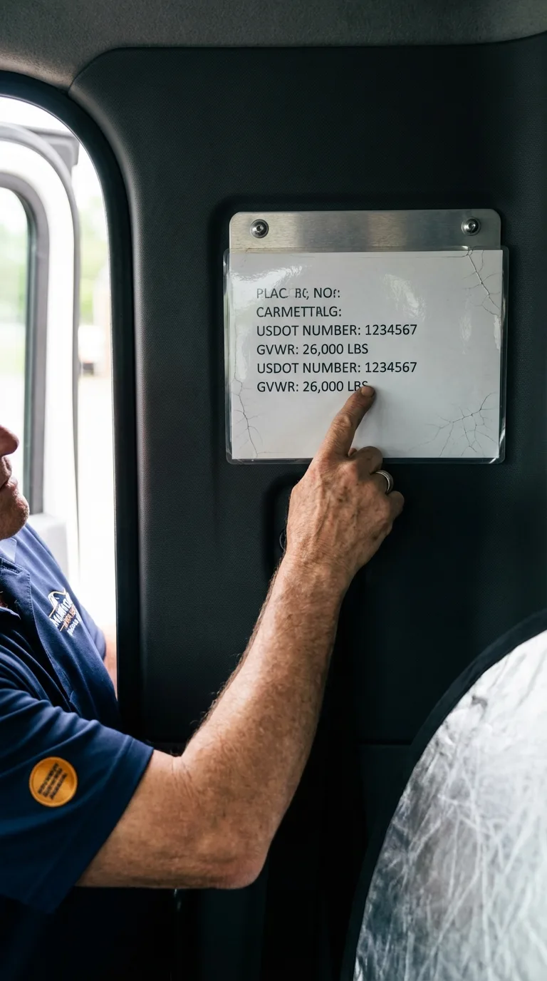 USDOT licensing placard verification in La Joya